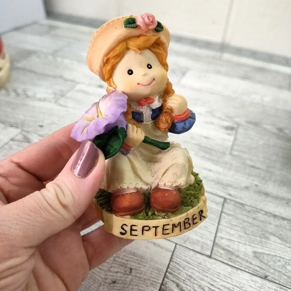 September Birthday Girl Ceramic Figurine 4" Vintage Home Decor - Picture 1 of 9